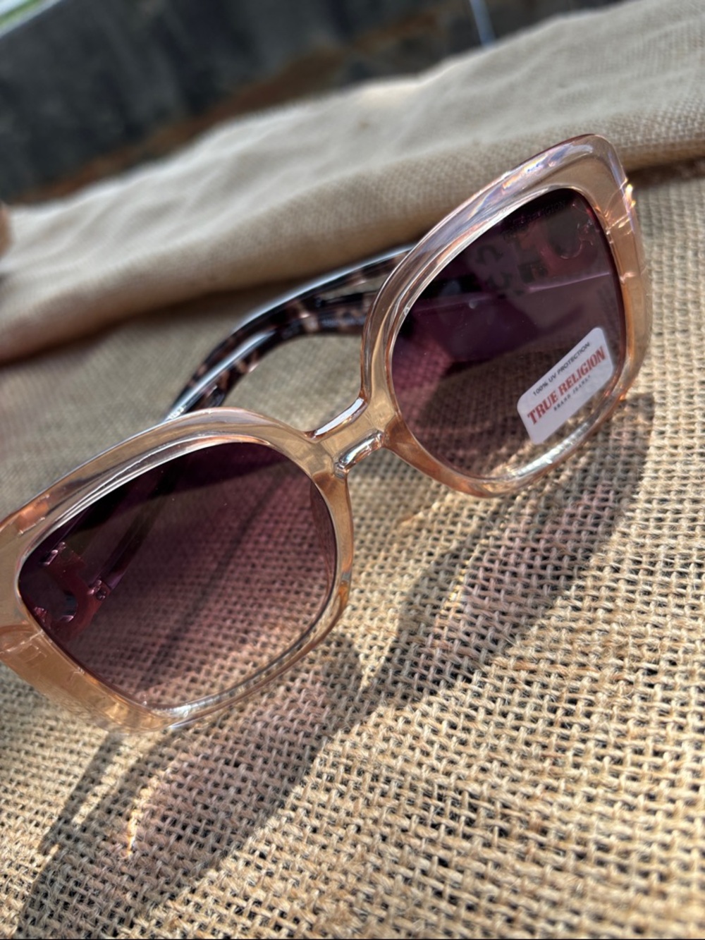 True Religion Pink-Tan Gradient Oversized Women's Sunglasses